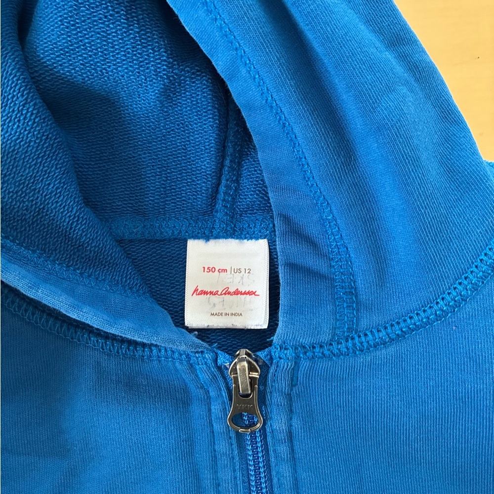 Hanna Andersson Vibrant Blue Kids Hoodie - Picture 2 of 4